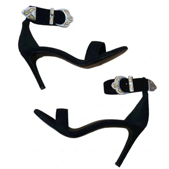 Maje cowboy buckle heel sandal - Picture 1 of 6